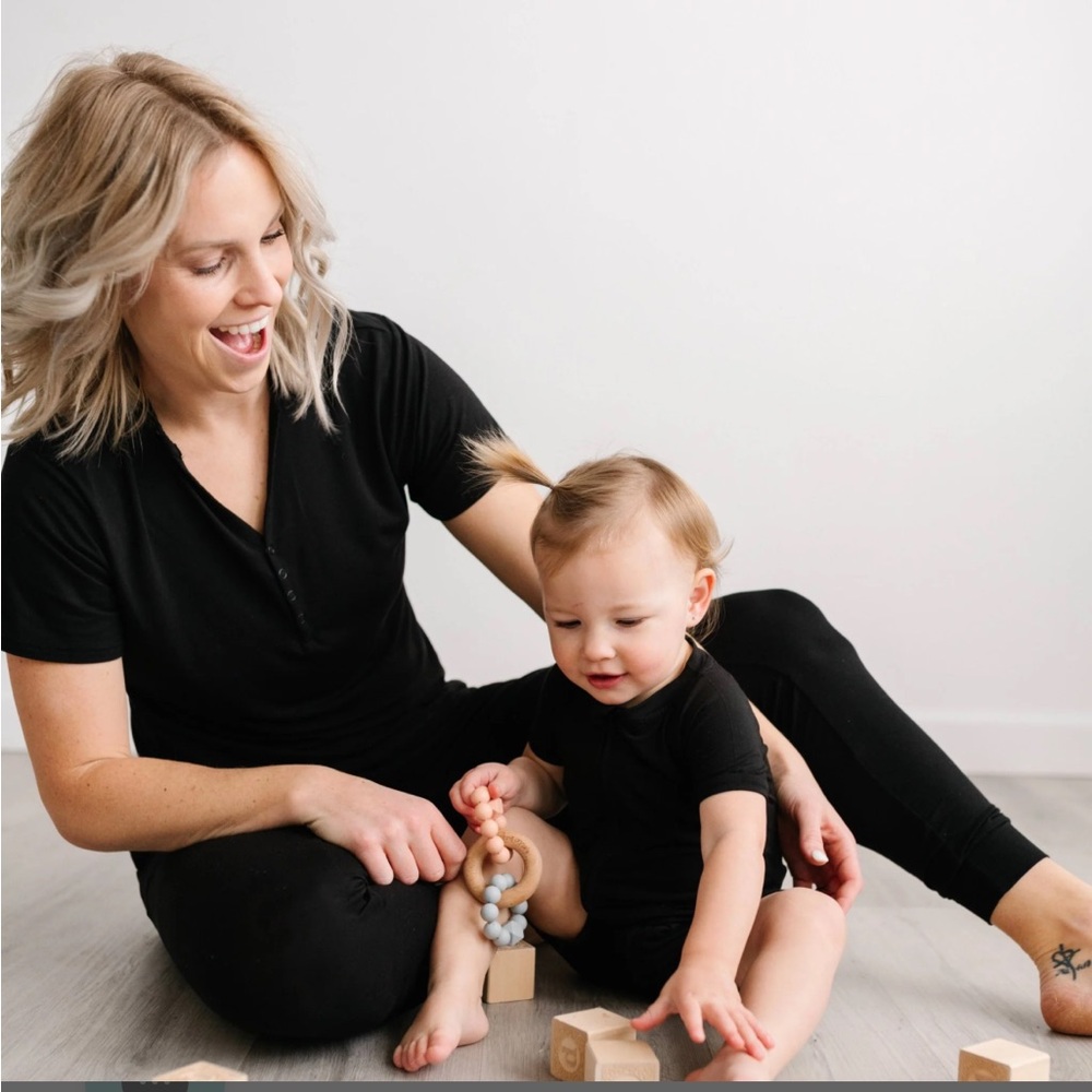 Little Sleepies Womens Black Pajama Shirt and Bottoms